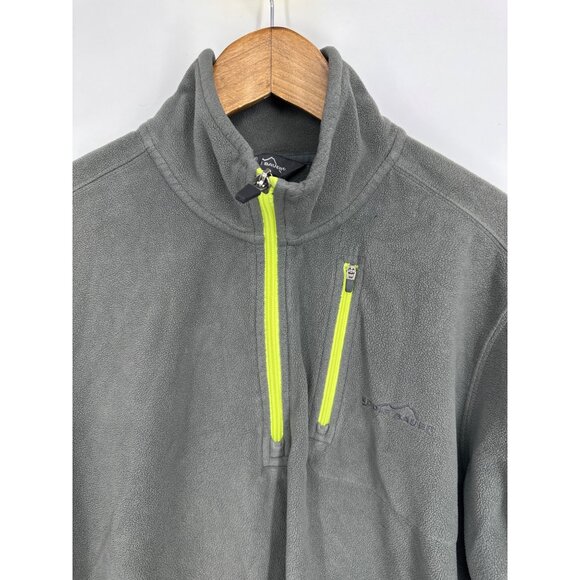 Eddie Bauer Mens Gray Long Sleeve 1/4 Zip Fleece Pullover Size M - Picture 2 of 8